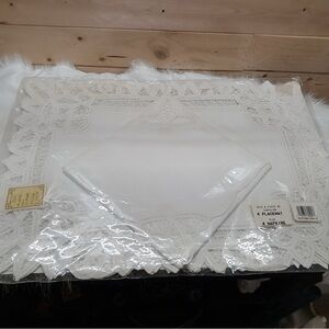 Elegant White Lace Placemats and Napkins Set